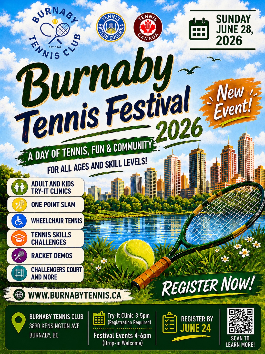 Burnaby Tennis Festival poster